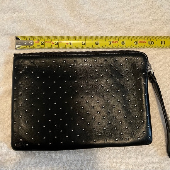 Marc Jacobs Italy studded black clutch pouch wristlet - Picture 1 of 5